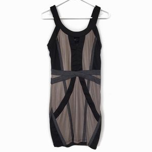 Nikibiki Gray & Black Colorblock Fitted Dress – Size M